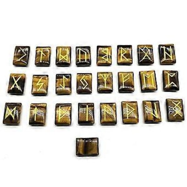 25 stk. Runesten Poleret Sten Rune Bogstav Ord Healing Reiki Energi Symbol