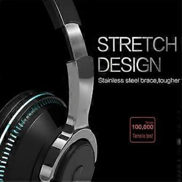 Langattomat Bluetooth-kuulokkeet, melua vaimentava headset puhelimille, PC-peliheadsetit, raskas basso, LED-valo, punaiset kuulokkeet