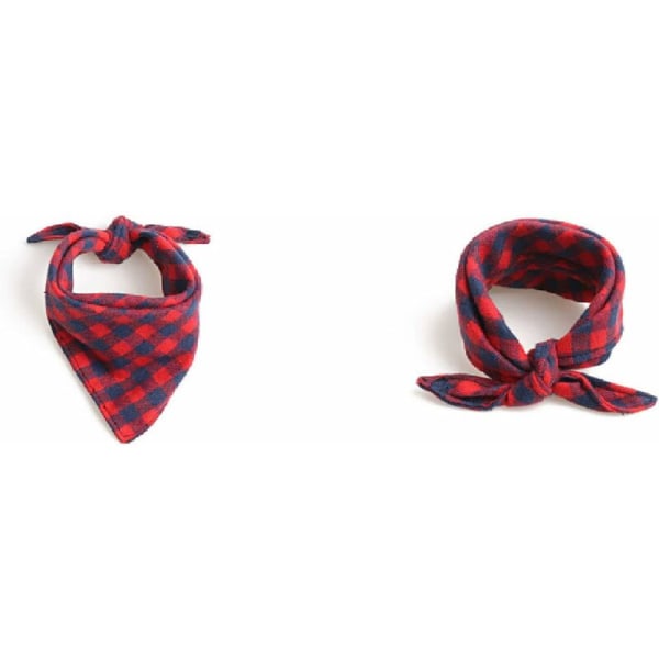 2 kpl Tartan-koiran bandanaa, ruudullinen koiran bandana, Tartan-koiran bandana koiran huivi, koiran syntymäpäivälahja, pentu bandana