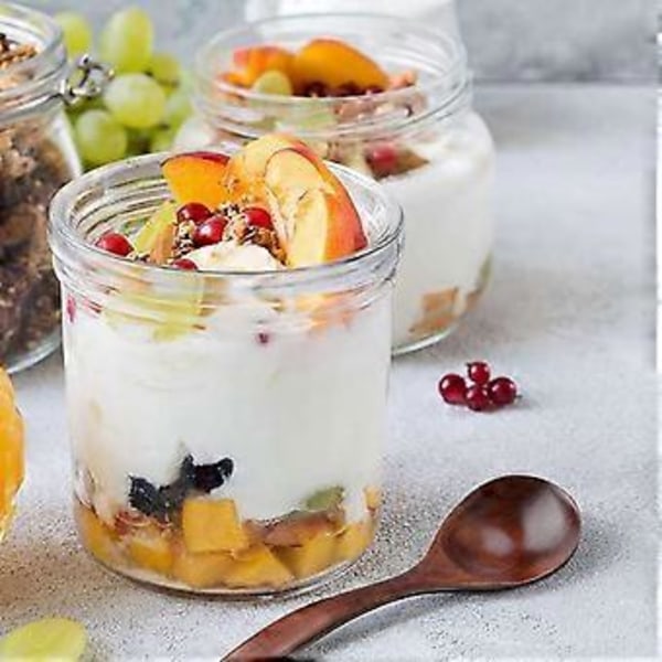 8 Stykker Træskeer til Spisning Naturlig Suppe Træskeer Madlavning Træteske Krydderiskeer til Blanding af Honning Te