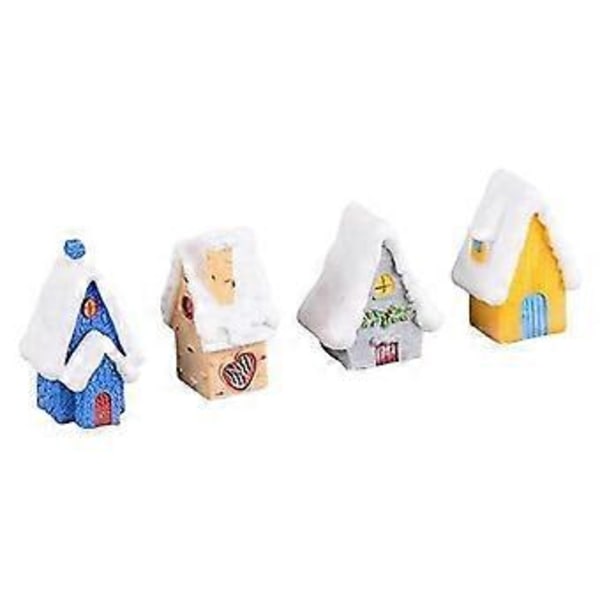 Juleminiatyrfigurer, Mini Jule Snøhus Dekor Ornamenter, Jule Dukkehus Eventyrhage Dekor