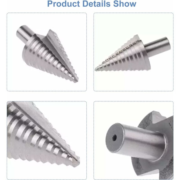 Trin Drill Cone Hulskærer 13 Trin 5-35mm Rund Skaft Bit Cone Skæreboremaskine med Titanium Belægning til Metal Træ Plast