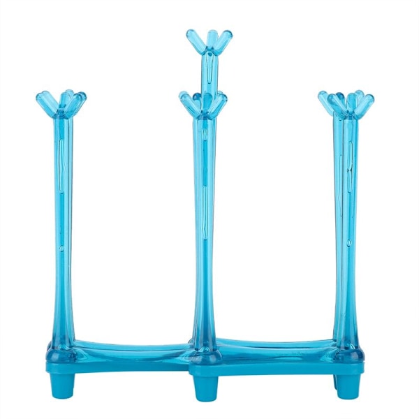 Glass Cup Holder Drying Rack Water Drainer Dry Organizer for Bottle Cup (Blue)