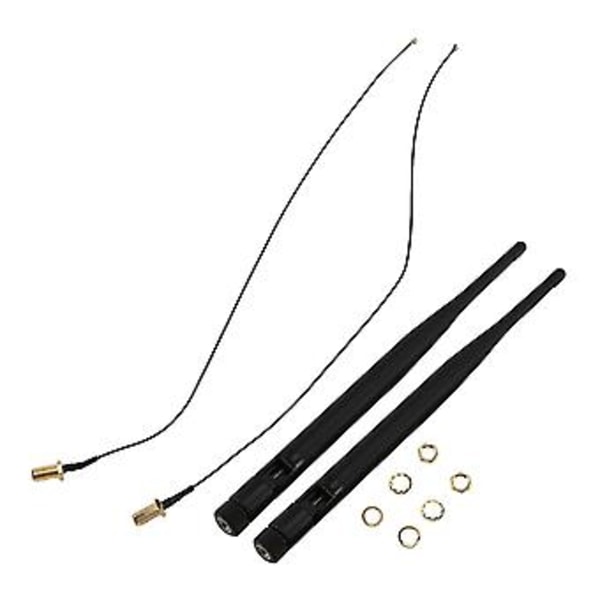 2 X 6dbi 2.4ghz 5ghz Dual Band Wifi Rp-sma Antenne + 2 X 35cm U.fl / Ipex Kabel