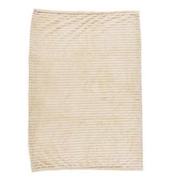 Flanellpläd Plysch Fluffig Lätt Ventilerande Fint Hantverk Stilren Enkel Mjuk Filt Beige