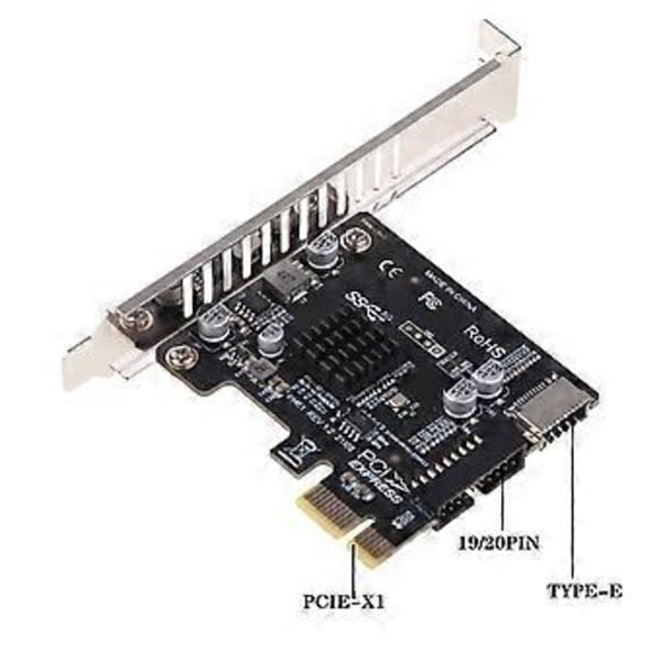 PCI-E till USB 3.0 Expansionskort 5Gpbs Typ E PCI för Expresskort 19/20 Pin Huvud