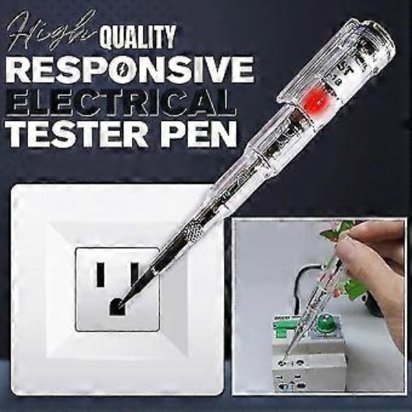 TH Responsiv Elektrisk Tester Pen, vandtæt Induceret Elektrisk Tester Pen Skruetrækker Probe Lys Spændingstester Detektor AC/DC 70-250V Test Pen Pen