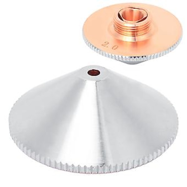 1 st Lasermunstycke Mässing Dubbellager 2.0MM för Fiberlaserskärning & Graveringsmaskin, Hög Precision 2.5/3.0mm Kompatibel, Hållbar Prestanda