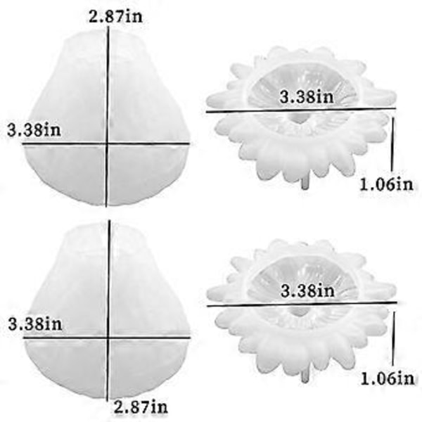 2 STK Jordbærkrukke Resin Form med Låg, Sød Opbevaringskrukke Silikoneform til Epoxy Resin, Smykkeskrin Beholder Resin Form
