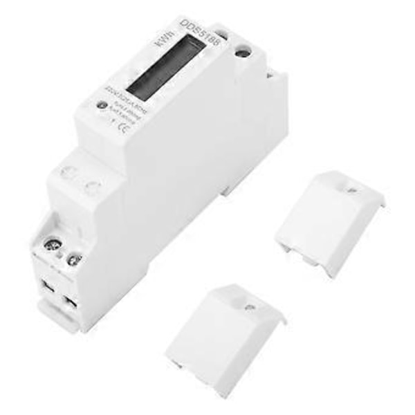 220V DDS5188 LCD Digital Din-skena Elmätare 5-25A För Kilowattimme Kwh-mätare