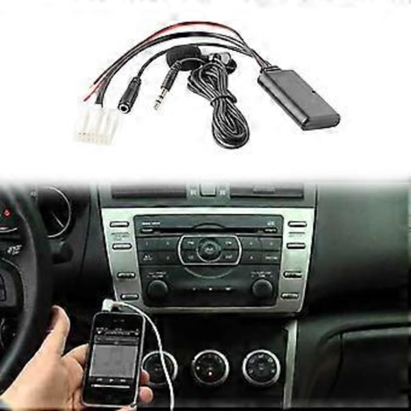 Bil Bluetooth 5.0 Aux Kabel Mikrofon Håndsfritt Mobiltelefon Gratis Samtale Adapter for 2 3 5 6 MX5 RX8 CX7