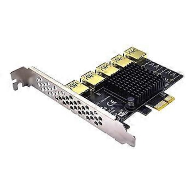 Lisäkortti PCI-Express Riser -kortti PCI-E 1X - 5 ulkoista 16X USB3.0 PCI-e -sovitinta