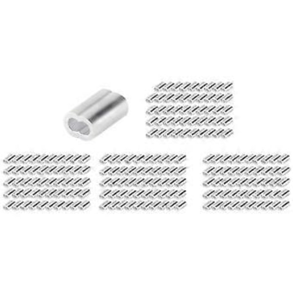 200 st 1/16 tums kabelhylsa set aluminiumlegering pressningsögla för vajer