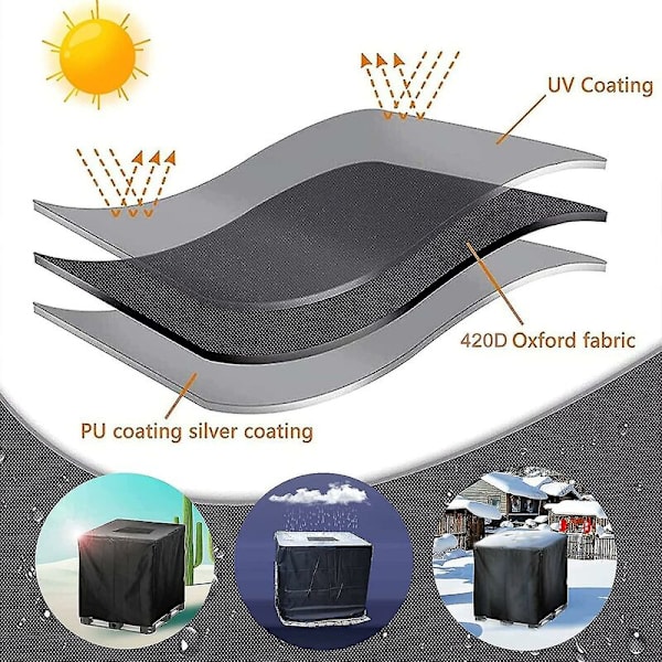 IBC-vesisäiliön kansi 1000 L Sadeveden säiliökansi Vetoketjulla Tuulenpitävä Anti-uv-resistentti