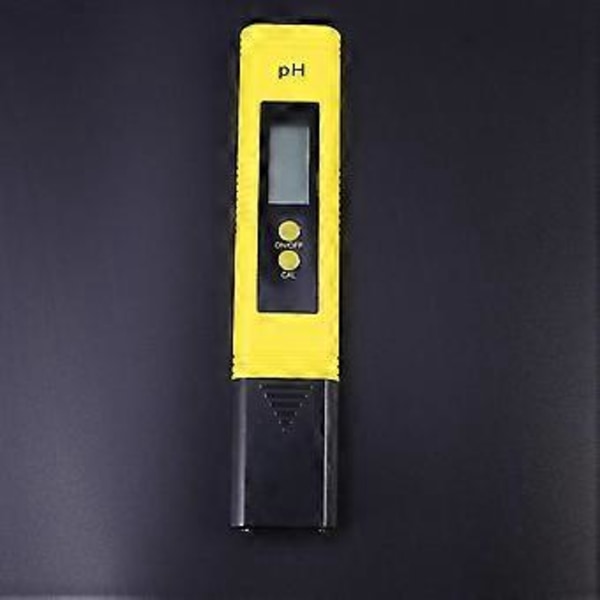 Bärbar pH-mätare Penna Akvarier Vattenkvalitetsdetektor LCD Digital Display pH-mätare Vattenkvalitetsmonitor för Dricksvatten (gul)