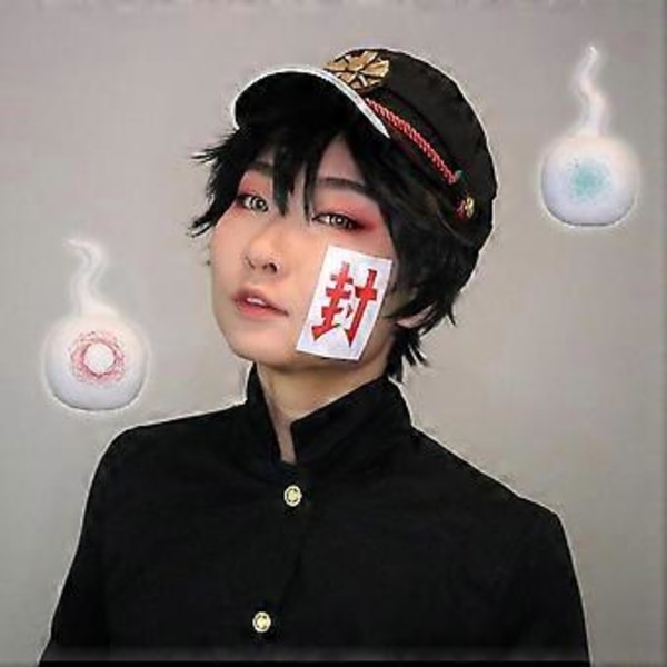Sort Toilet-bound Hanako-kun Hat Yugi Amane Beretter Cosplay Badge Kasket Tilbehør Halloween Fest Rollespil Rekvisitter