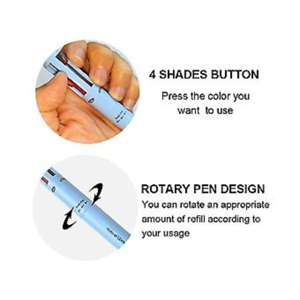 4-i-1 Makeup Pen Touch-up Pen Makeup Øjenbryn Blyant Vandtæt 4 Farver Multifunktionel Makeup Beau