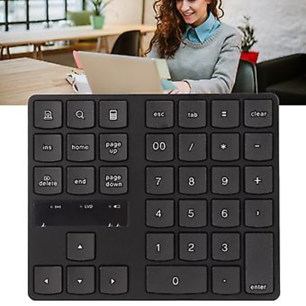 35 Tangenter Trådlöst Numeriskt Tangentbord 2.4G Trådlös Ergonomisk Design Tyst Snabb Återhämtning Enhands Gaming Tangentbord för Hemmet