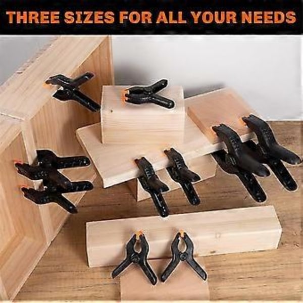 10-pak Premium Fjederklemmer - Kraftige Clips i Assorterede Størrelser 6,5 tommer, 4,5 tommer og 3,5 tommer