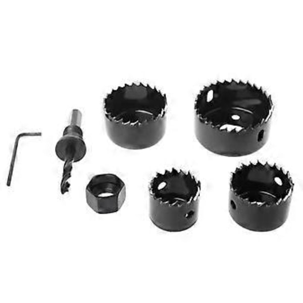 6 stk. hulsavsæt borebit skærefræser rund 32 mm 38 mm 45 mm 54 mm