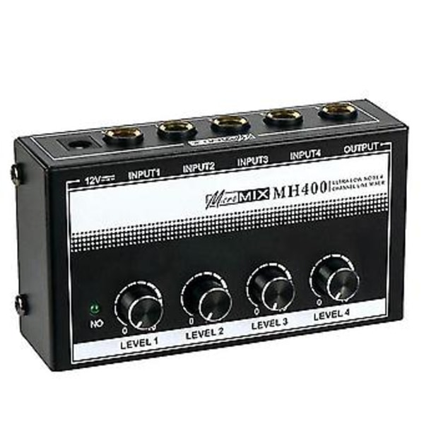 Mh400 4-kanals Mixer Blandepult Lav Støj Linje Mono Audio Mixer Til Mikrofoner, Gui