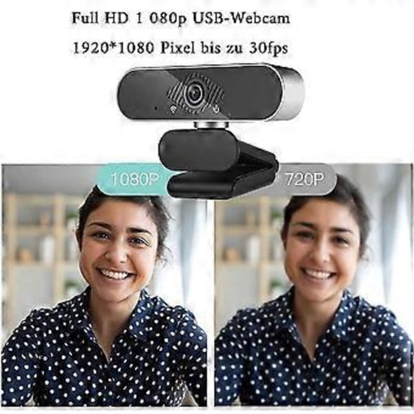 1080p Professionell HD Webbkamera Med Mikrofon Stereo 110° Vidvinkel Ögonskydd Stativ För Möten Streaming Inspelning