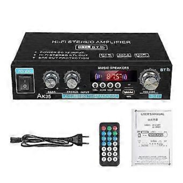 Ak35 800w Hjemme Bil Forstærkere 2 Kanal Bluetooth 5.0 Surround Sound Fm Usb Fjernbetjening Mini Hifi Digital Forstærker Stereo
