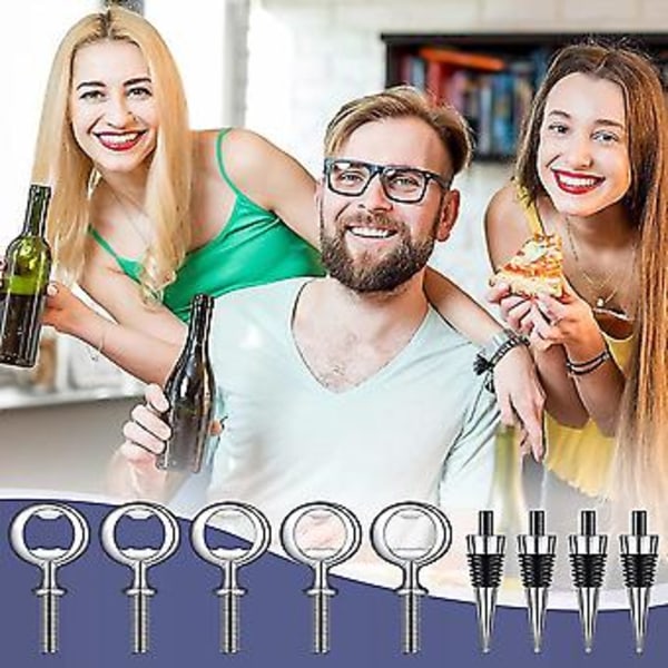 10 st Korkar och 5 st Tomma Flasköppnare Flasköppnare Insatser Set Vara För Bröllop