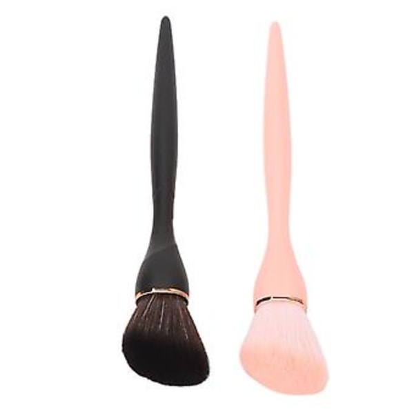 2 st Vinklad Konturborste Svart Rosa Konstgjord Fiber Exakt Färgning Mjuk Borst Makeupborstset