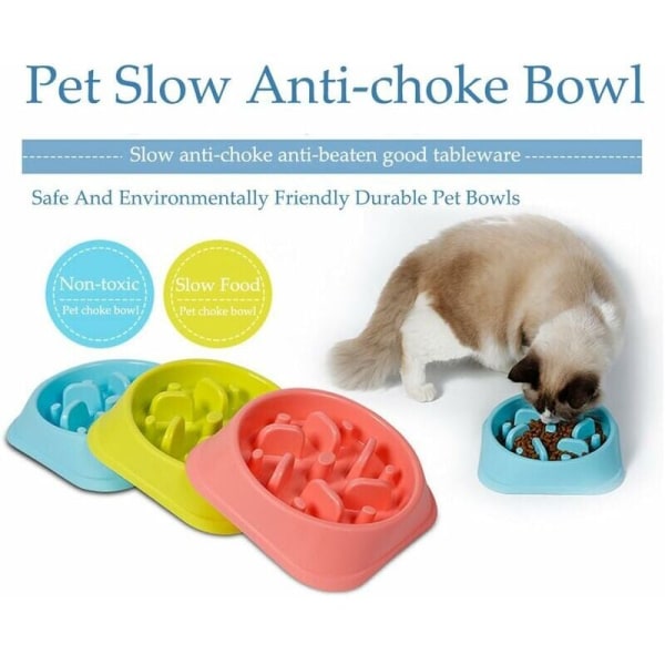 Pet Dog Slow Food Bowl Kjæledyrsutstyr (rosa)