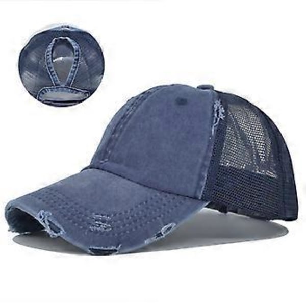 Hästsvans Tvättad Mesh Keps Gammal Stil Hatt Dam Flätad Hatt Lätt Version Flerfärgad Fläthåls Baseballkeps
