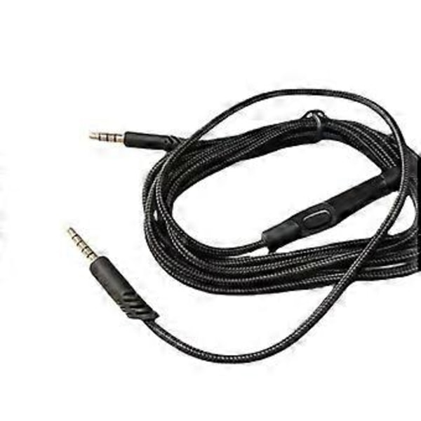 Headset-kabel med dempeknapp 3,5 mm kontakt for Astro A40TR/A40/A10 Gaming Headset Universal 3,5 mm flettet kabelledning