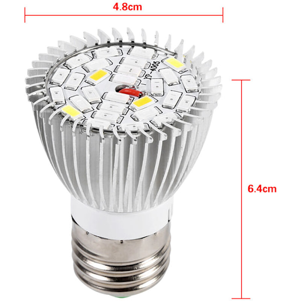 Rubberskin 5W E27 LED Grow Light Pære Fuld Spektrum til Indendørs Planter Grøntsager Veg Blomst til Have 28 Leds