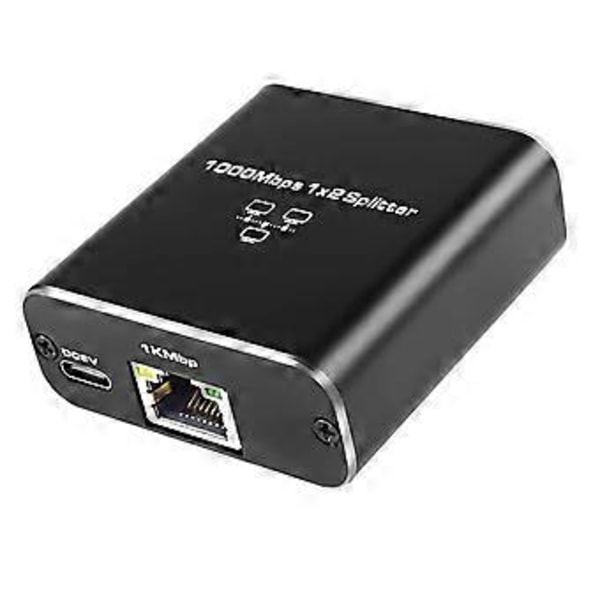 Gigabit Ethernet Splitter 1 til 2 1000Mbps RJ45 LAN Internett Splitter for ComputerHub Switch Router Digital TV