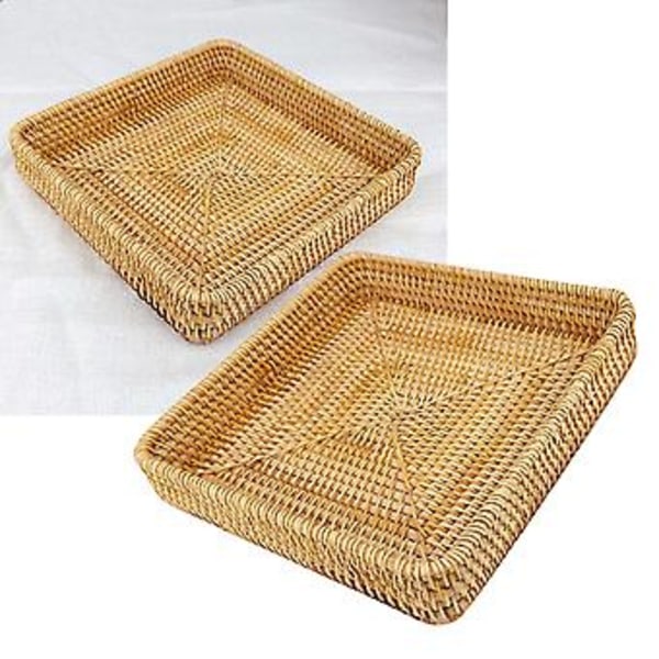 Vævet Serveringsbakke, Rattan Bakke Bordplade Organisering Rattan Bakke Vævet Bakke Gennemprøvet og Pålidelig