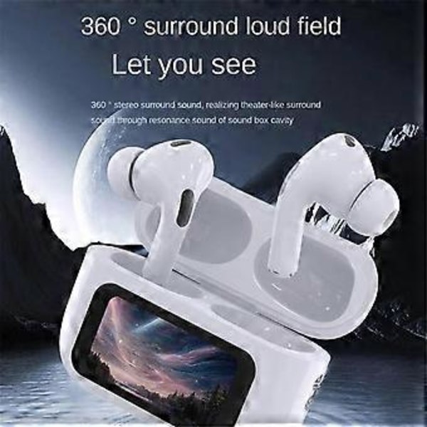Nya A8Pro Bluetooth 5.4 Trådlösa Hörlurar LCD Färgskärm ANC+ENC Aktiv Brusreducering TWS 15 Nationella Språk B