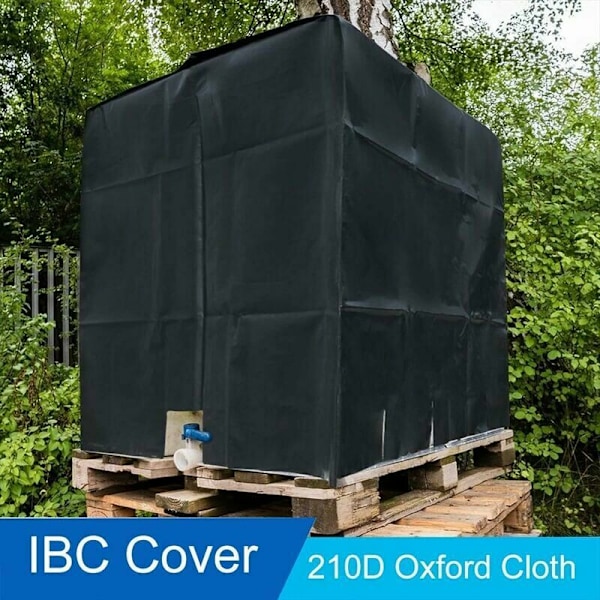 IBC-säiliön kansi - 210D Oxford-kangas, vedenpitävä, 1000 litran IBC-säiliöön, mitat 120x100x116 cm, harmaa