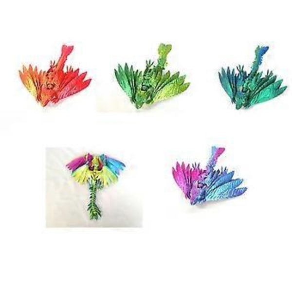 Dynamisk 3D-printet Drage Krystall Drage for Voksne 3D-printet Artikulerende Drage, Laser Rød