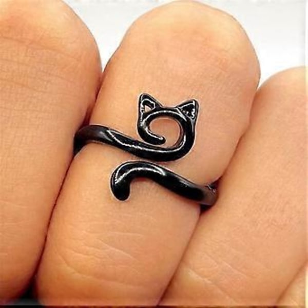 30 stk. heklering for fingergarn, justerbar strikkeløkke, katteører, åpen ring, metallgarnføring, fingerholder