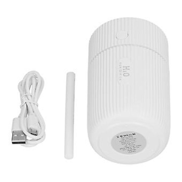 Mini Luftfuktare med Färgglatt Ljus Skrivbordsluftfuktare USB-driven för Bil Kontor Rum Sovrum Vit