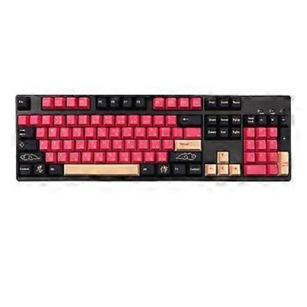 135 Tangenter/Set Röd Samurai Tema PBT Dye Sub Keycap för Mx Cherry Switch Mekaniskt Tangentbord Keycap