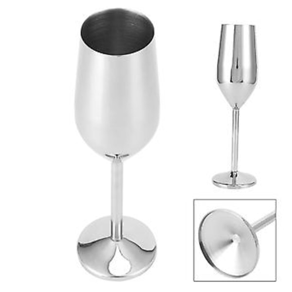 200ml Bägare Rostfritt Stål Champagneglas Dricksglas för Bar/Fest/Bankett/Picknick Glansig