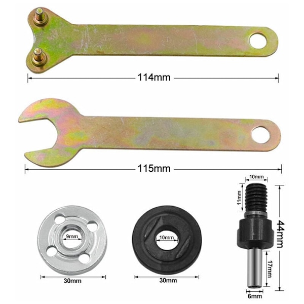 Handborr Adapter Kit, 6mm Skärdisk, Chuck Adapter, Vinkelslip, Anslutningsstång, Skärdisk Konverteringsverktyg,