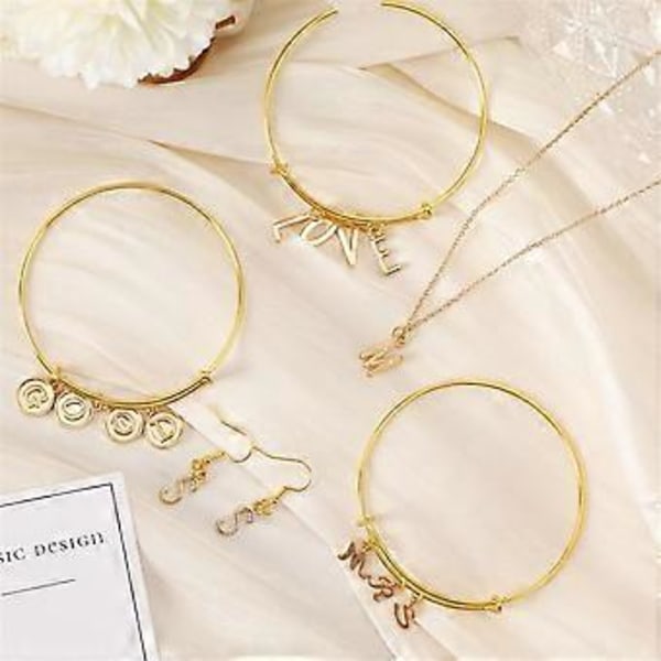 Bogstavs Charms, 156 stk./6 sæt Alfabet ABC Bogstavs Charms 3 Stilarter Store A-Z Charms DIY Armbånd Halskæde til Smykker B
