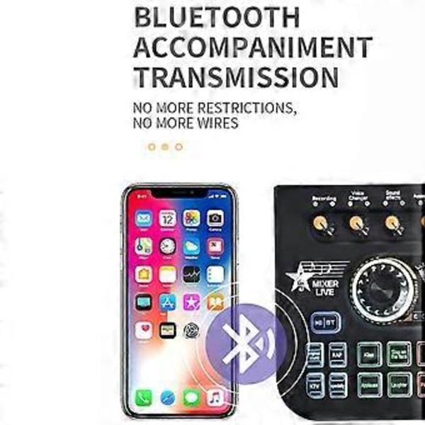 X3 Live Stemmemikser Lydgrensesnitt Konsoll Live Mikrofon Lydkort for Opptak Strømming Smarttelefon Hvit