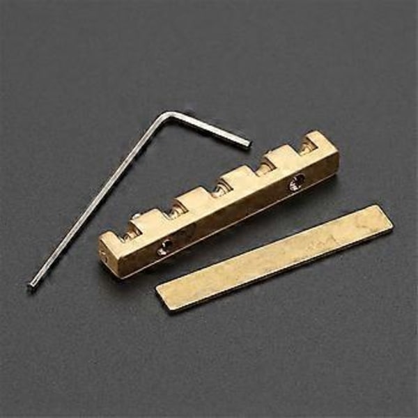 Elektrisk Gitarr Mässingssadel 42mm Höjdjusterbar Mässingsrullsadel Gitarrsadel 6-strängad Elektrisk Gitarr Ersättningsdelar