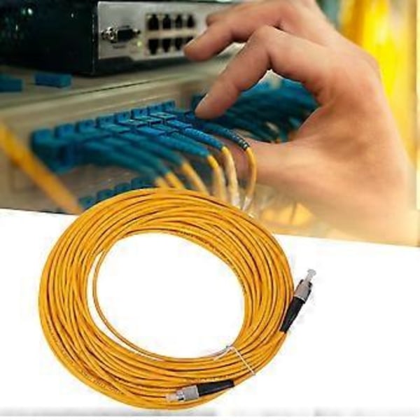 20m FC/UPC till FC/UPC Singlemode Optisk Fiber Patchkabel Gul