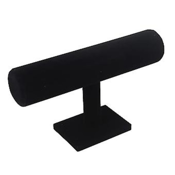 Sort Fløjl Armbånd Display Stativ T Bar Smykkestativ Halskæde Opbevaringsholder Armring Ankelkæde Organizer Til Kvinder Mænd Piger