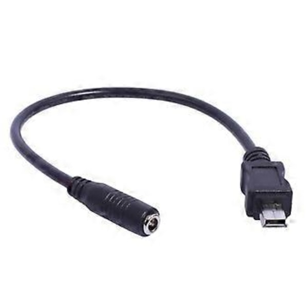 Mini USB 5Pin Han til 3.5x1.35mm Hun Kabel 20cm Længde Sort