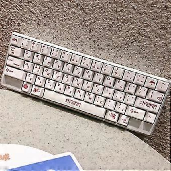 Blood Sacrifice Keycaps Termisk Sublimering Mekaniska Tangentbordstangenter CherryProfile Vit med Röda Bokstäver 132 Tangenter